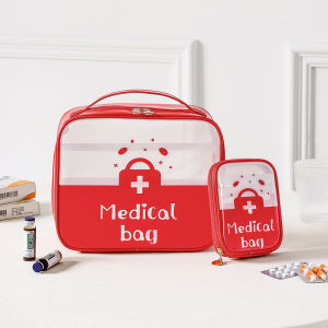 Transparent waterproof medicine kit Travel portable first aid kit Home medicine storage bag Large capacity portable medical kit