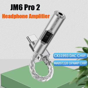 JCALLY JM6 Pro2 Type C to 3.5mm Headphone Adapter Headphone Power Amplifier Digital Audio Decoder Hi-Fi Audio Adapter