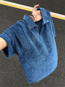 Blue Breathable Coolness Loose Polo Shirt