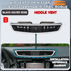2 Din Car Outlet Automotive A/C Ventilation AC For 2014-2022 Nissan Qashqai X-Trail Rogue Air Conditioning Vent Grille Assembly