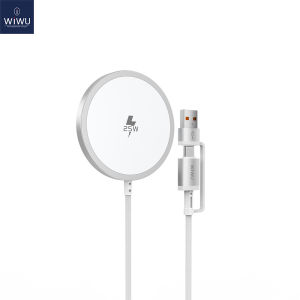 WIWU 25W Wireless Charger for Apple Magnetic Fast Charging Pad Dual Interface Design Compatible for iPhone 17 16 15 14 13 Series