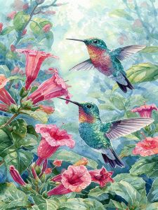 HUACAN Diamond Art Morning Glory Flower Resin Square Drill Painting 5d Floral Full Drill Home Decor Items Handmade