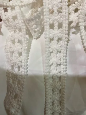 1m x 2cm5 ren viền ren cotton trắng ren xinh trang trí váy áo túi ví nón làm handmade (B5)