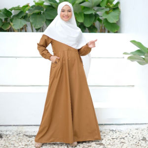 Shamara Gamis Polos Seragam Kerja Bahan Toyobo Fodu Alena Seies