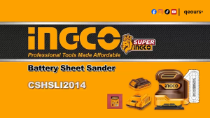 INGCO 20V LI-ION PALM SANDER | SQUARE SHEET | CSHSLI20141 CSHSLI2014