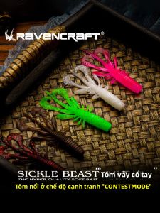 Đầu Câu Cá Mực Giả Mềm Ravencraft Shrimp Floating Water Black Pit Bass Catfish Soft Worm Imitation Bait Outdoor Camping Travel Gear