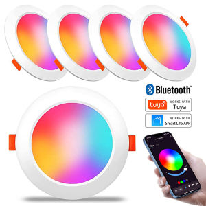 Tuya Smart LED Downlight Bluetooth Recessed Led Spot Lights 15W AC85-265V RGB+CW+WW APP Control Works With Alexa Geogle Home