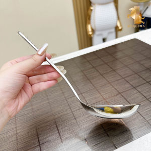 Thickened 304 Stainless Steel Hammered Pattern Soup Spoon for Hot Pot Home Use Rice Porridge Spoon Kitchen Cooking Utensil