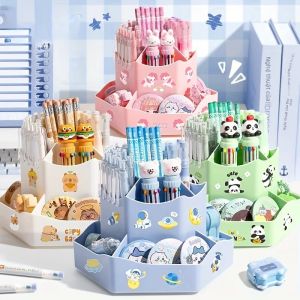 Sắp Xếp Bàn Xoay 360 Độ Dung Tích Lớn Lưu Trữ Đa Chức Năng Cho Đồ Dùng Văn Phòng Mỹ Phẩm Bút & Bút Đánh Dấu Hình Tròn