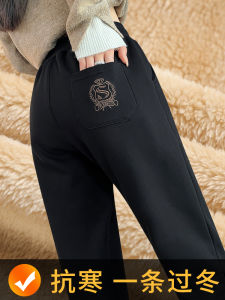 Winter Fleece Lined Casual Loose Slimming Sweatpants High Waist Versatile Casual Trousers Womens Fashion Comfortable Fit