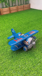 NIKO Large Inertia Shark Aircraft Toy Push Go Rolling Plane Cartoon Airplane Vehicle Toy for Boys Girls Birthday Gift