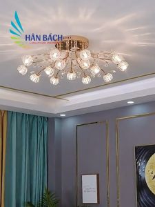 [VỪA RẺ - VỪA ĐẸP] Đèn chùm Đèn ốp trần 15 bóng 3 chế độ màu HÂN BÁCH