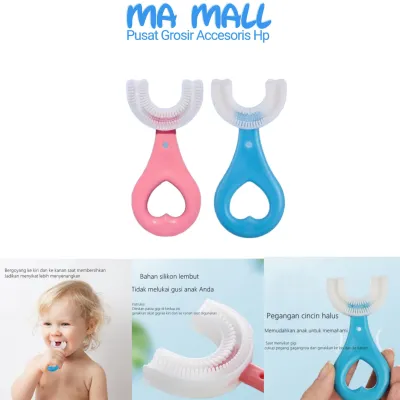 Sikat Gigi Anak U A94 Perawatan Gigi Anak Training Toothbrush Tooth Brush Baby Silicon type U 360°
