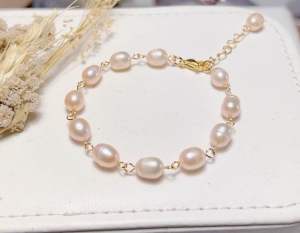 Bersertifikat gelang mutiara air tawar lombok rantai anti karat