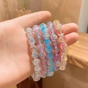 Nicedays🍒Gelang Transparan Es Manik Rusak Gelang Siswa Dua Warna Hadiah Teman Terbaik Anak-anak