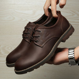 Camel Dynamic Mens Business Casual Shoes Martin Boots Increased Height Genuine Leather Comfortable Breathable Slip-On Loafers