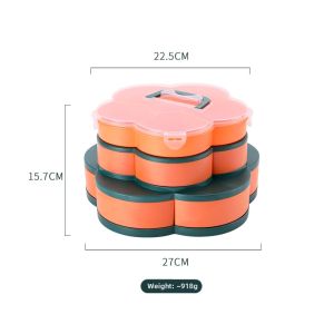 Luxury Rotating Lotus Design Tiered Fruit and Snack Tray