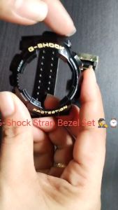 G-SHOCK REPLACEMENT STRAP WITH BEZEL SET GA100 GA110 GA120 GD100 GD110 GD12 GLOSSY BLACK COLOR