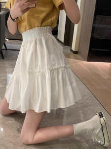 กระโปรงทรงเอเอวสูงสีขาว กระโปรงสั้นทรงแอนด์ เอวยางยืด กระโปรงทรงเค้กทรงเข้ารูปสำหรับฤดูร้อนปี 2025 ใหม่ล่าสุด