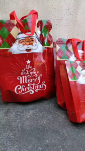 Edepot Christmas non-woven tote bag cartoon Christmas gift eco-friendly bag