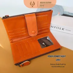 Dompet Pouch Kulit Lipat Untuk Pria Dan Wanita Banyak Slot kartu