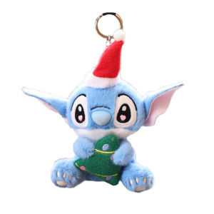 New Anime Figures Stitch Plush Keychain Christmas Seris Keychains Plushie Keyring Doll Backpack Pendant Christmas Gift Girl toys