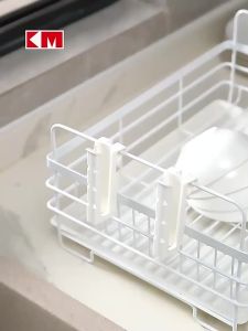 Multifunctional Kitchen Sink Rack Extendable Dish Drainer with Inverted Cup Storage Hook Space Saving Cup Drying Organizer Kitch