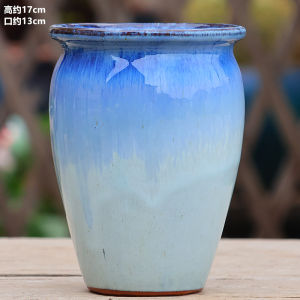 Handmade Rustic Ceramic Plant Pots Flower Vases Thick Clay Tall Old Pine Green Plant Flower Yuzhi Nine-Tailed Fox Straight Tube