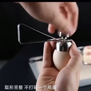 Egg Topper Cutter Creative Beat Opener Raw Eggs Cracker Separator Shell Opening Tool Kitchen Cooking Gadgets Practical Metal Egg Scissors Egg Topper Cutter Shell Opener Stainless Steel Boiled Raw Egg Open Creative Kitchen Tools Set