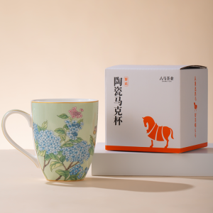 BAMA TEA | Heat Resistant Dehua White Porcelain Floral Design Mug