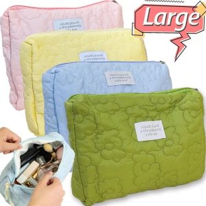 Soft Flower Cosmetic Bag Liquid Foundation Brush Zipper Storage Pouch Large Capacity Waterproof Travel Bags Contain