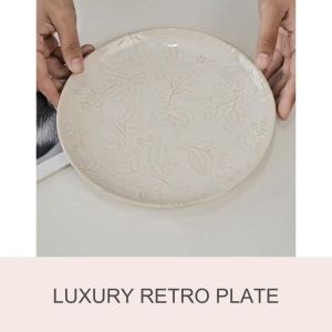 LUXURY RETRO plate / piring bulat retro