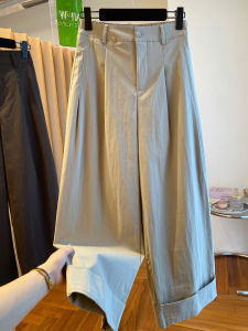 Khaki Straight Leg Casual Pants Womens Loose Slim High Waist Wide Leg Thin Long Pants Autumn 2025 New Style Commute Style