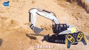 Remote Control Die Cast Metal Alloy Excavator Model Truck Car Play Vehicle Engineering Digging Machine Kids BoyToy Gift