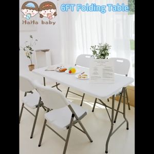 HAHA BABY Folding Table 6FT(180CM): Heavy Duty Outdoor Portable Picnic Table
