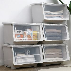 Flip Top Storage box Stackable box penyimpanan Plastic box storage kotak penyimpanan