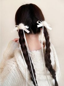 กิ๊บติดผมรูปผีเสื้อสีขาว โบว์ผูกเชือก สำหรับผู้หญิง 2025 รุ่นใหม่ ฤดูใบไม้ผลิ ที่คาดผมแบบอเนกประสงค์สำหรับผู้หญิง