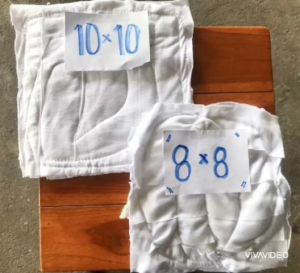 เศษผ้าเย็บวนขาว ขนาด 8x8 และ 10x10 ราคาต่อกิโลกรัม