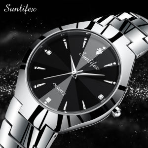 Sunlifex Jam Tangan Pria Original Asli Kuarsa Klasik Bisnis Pria Tali Stainless Steel Jam Tangan Cowok Keren (Free BOX+Kartu Garansi) COD