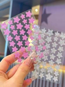 Portable Star Shaped Acne Patches with Artificial Skin Small Sparkles Concealer Makeupable Drainage Convenient Acne Stickers