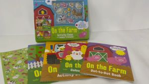 Farm Animals Bubble Stickers Book Gift Set for Kids with 4 Books & Stickers