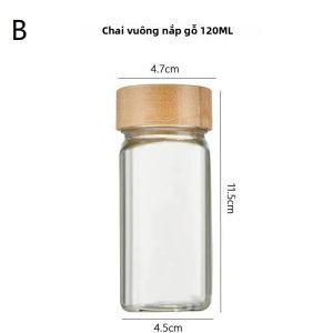 Hũ Đựng Gia Vị Thủy Tinh Vuông 120ml Có Nắp Bình Lắc Gia Vị Nhà Bếp Đựng Các Loại Gia Vị YY26