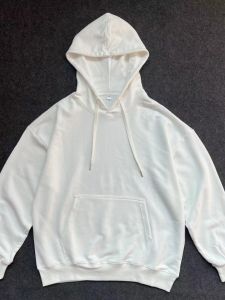 Japanese Casual Minimalist Wide Chest Wide Body Pure Color Heavy Weight Terry 400G Pullover Casual Pop Hooded Sweatshirt