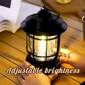 Solar Camping Lantern solar power and USB Rechargeable Metal Hanging Lamp Waterproof Portable LS