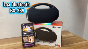 Loa Bluetooth BS-269 Bass Cực Căng Âm Trầm Công Suất 30W Có Đèn LED Theo Nhạc Siêu Đẹp