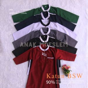 Baju Koko Jubah Anak / Gamis Anak Laki-Laki Warna Merah Maroon Usia 4-15 thn