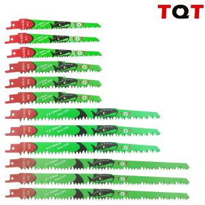 10Pcs 6-9.5-12 Inch Long Reciprocating Saw Blades 5-6Tpi Hcs 150mm Saber Blades for Cutting Wood Pvc for Bosch Makita Dewalt DIY Tool