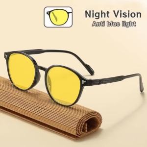 Kính Chặn Ánh Sáng Xanh Khung Tròn Cổ Điển Siêu Nhẹ Dành Cho Nam Và Nữ Tầm Nhìn Ban Đêm Bảo Vệ Mắt Khi Chơi Game Trên Máy Tính