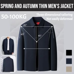 Spring And Autumn Thin Mens Jacket Pure Color Casual Slim Fit Simple Jacket Office Dress Spring Social Jackets