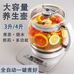 Large Capacity Automatic Glass Health Pot High Borosilicate for Medicinal Soup Cooking Integrated Multi-Function Home Use